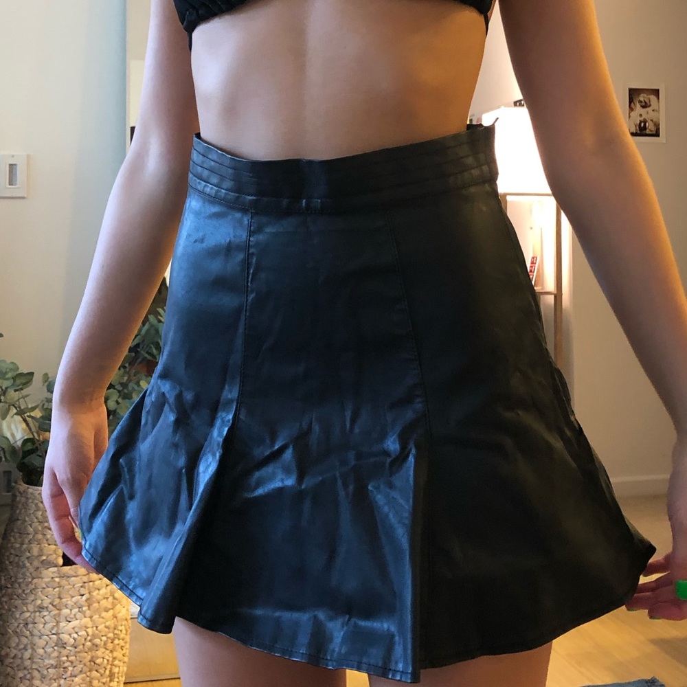MINKPINK Black Leather Skirt